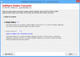 Zimbra Data into PST File screenshot