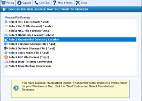 DailySoft Thunderbird to Yahoo Migrator screenshot