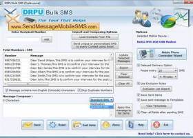 Mass SMS screenshot