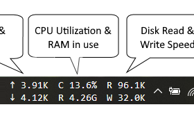 Taskbar stats screenshot