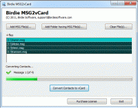 Save MSG to vCard screenshot