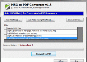 Bulk MSG to PDF screenshot