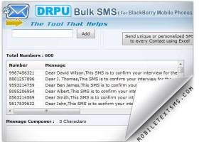 Blackberry Mobile Text SMS screenshot