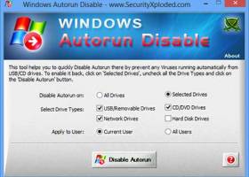 Windows Autorun Disable screenshot