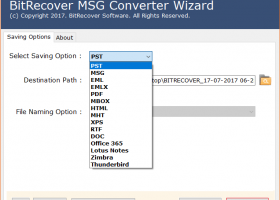 Convert MSG to Zimbra screenshot