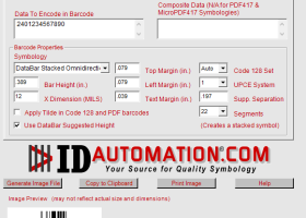 GS1 Databar Barcode Image Generator screenshot