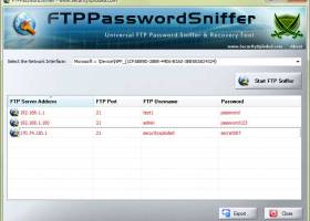 FTP Password Sniffer screenshot