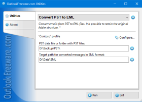 Convert PST to EML for Outlook screenshot