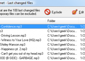 Last Changed Files screenshot