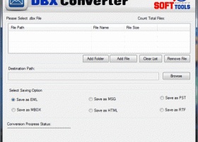 DBX Export PST screenshot