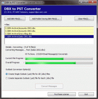 Convert DBX to PST screenshot