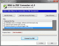 MSG to PDF Batch Converter screenshot