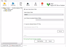 vMail Import PST File to Outlook screenshot