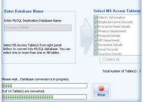 Access Database To MySQL Converter screenshot