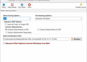 Combine EML emails as PDF file screenshot