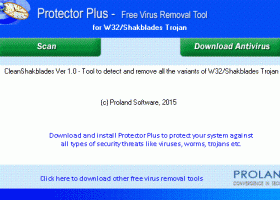 W32/ShakBlades Free Virus Removal Tool screenshot