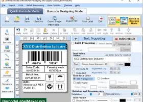 Parcels and Luggage Barcode Printer screenshot