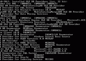 DTM OLE DB Provider List screenshot