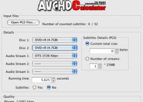 AVCHDCalculator for Windows screenshot