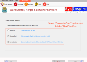 SysInspire vCard Converter Software screenshot