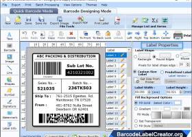 Packaging Barcode Creator Software screenshot