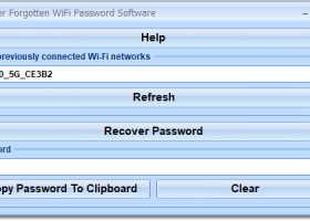 Recover Forgotten WiFi Password Software screenshot