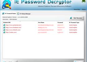 IE Password Decryptor screenshot