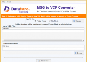 DataVare MSG to VCF Converter screenshot