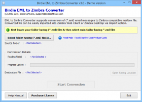 Birdie EML to Zimbra Converter screenshot