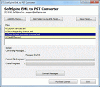 Conversion of EML to PST screenshot