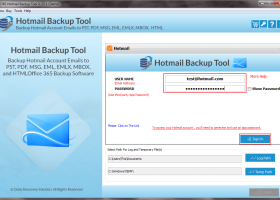 CM Hotmail Backup Tool screenshot