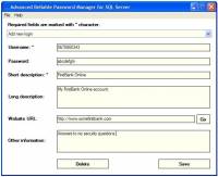 Advanced Rel Password Manager SQL Server screenshot