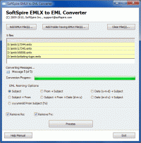 SoftSpire EMLX to EML Converter screenshot