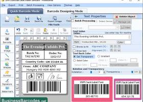 USPS Sack Label Barcode Software screenshot