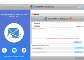 SysInfo Hotmail Backup Tool screenshot