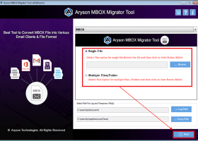 Aryson MBOX Migrator Tool screenshot