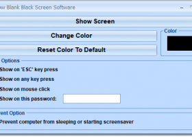 Show Blank Black Screen Software screenshot