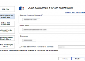 GainTools Exchange Recovery to recover E screenshot