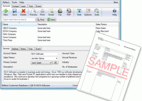 Reflect CRM Plus Customer Database screenshot