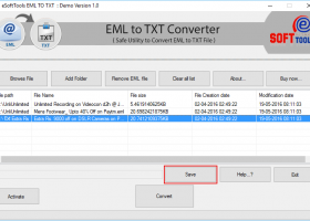 EML to TXT Converter screenshot