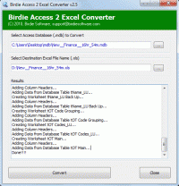 Save Access Database to Excel screenshot
