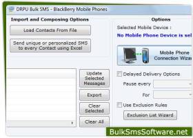 Bulk SMS BlackBerry screenshot