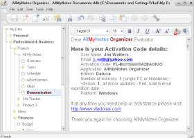 AllMyNotes Organizer Lite Edition screenshot