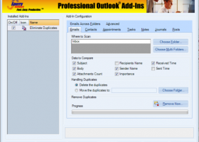 Duplicate Email Eliminator Across Folders for Outlook 2007, 2010 screenshot