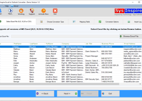 SysInspire Excel to Outlook Converter screenshot