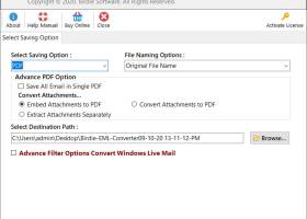 Windows Live Mail Export to PDF screenshot