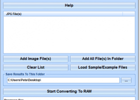 JPG To RAW Converter Software screenshot
