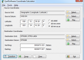Eye4Software Coordinate Calculator screenshot