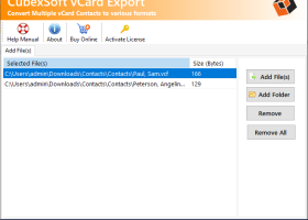 CubexSoft vCard Export screenshot