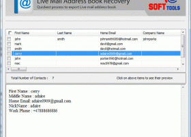 Live Mail Address Book Import screenshot